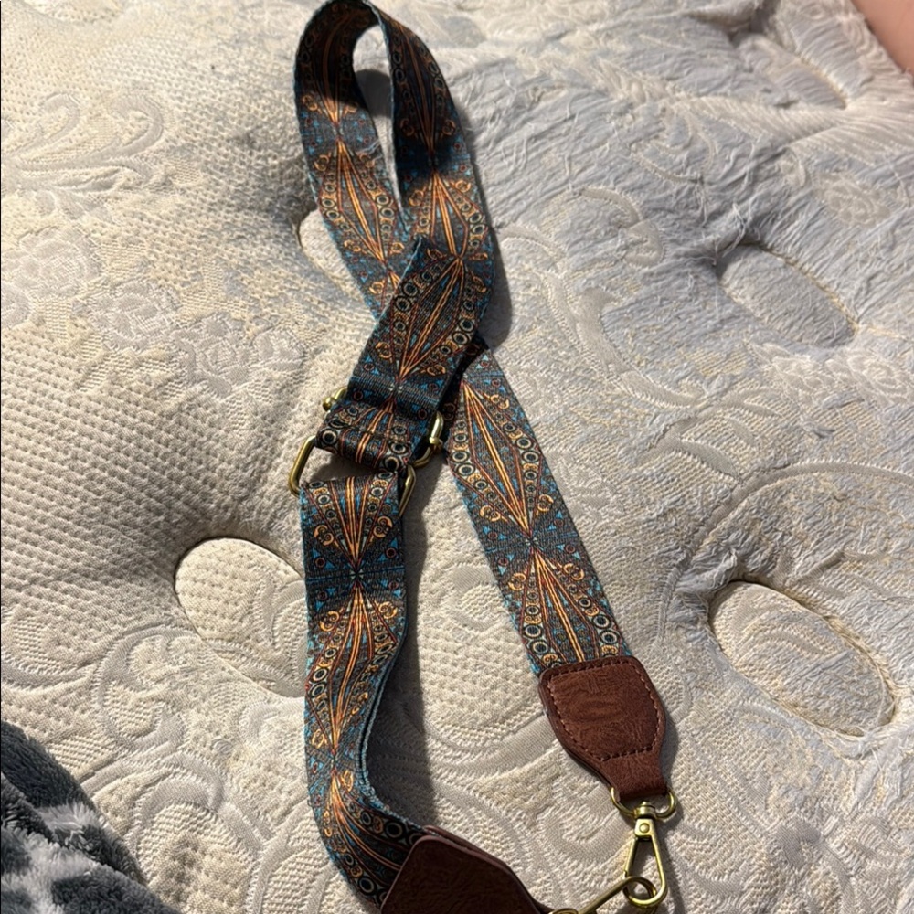 Bohemian Patterned Strap with Leather Accents